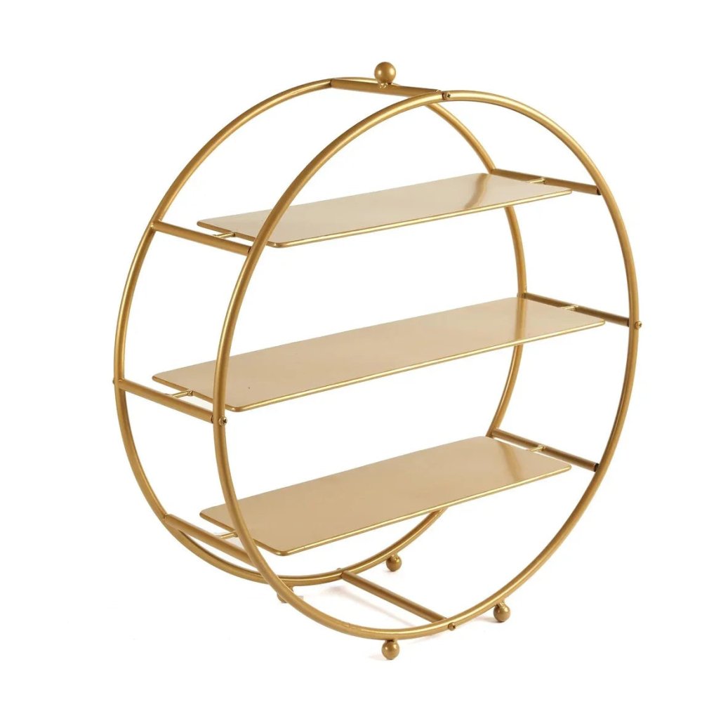 3 Tier Gold Cupcake Stand - myhomestore.com.pk