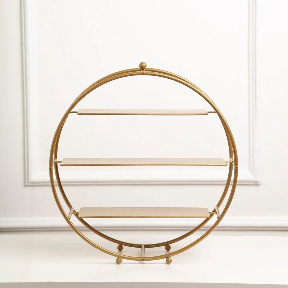 3 Tier Gold Cupcake Stand - myhomestore.com.pk