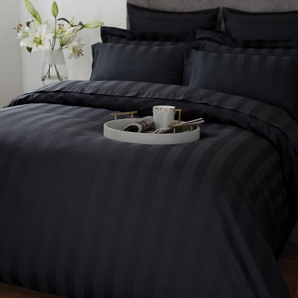 Satin Stripe Duvet Set Wide Lines