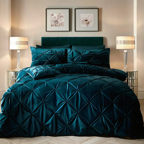 Velvet Pintuck Duvet Set