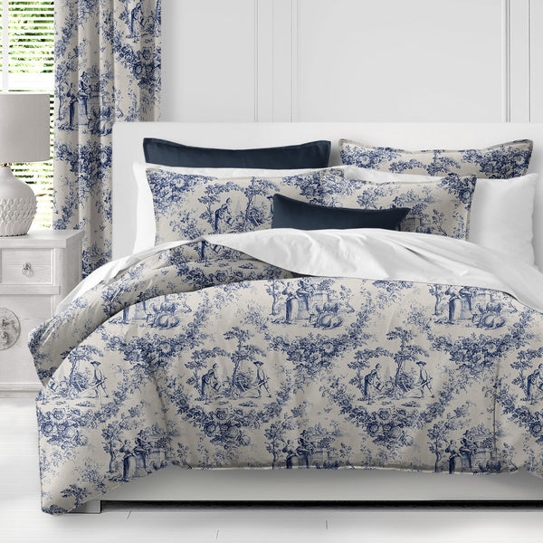 Navy Printed Bedding Duvet Set