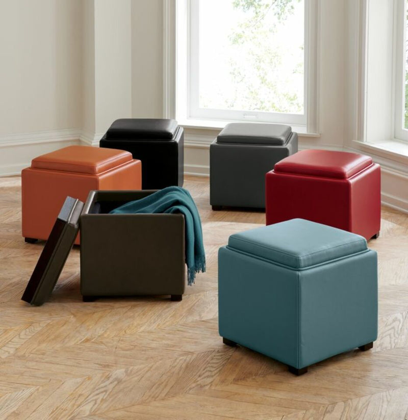 Leather Storage Ottoman