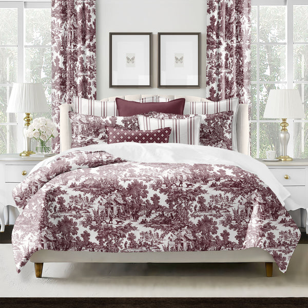 Timeless Pastoral Scene Printed Bedding Duvet Set