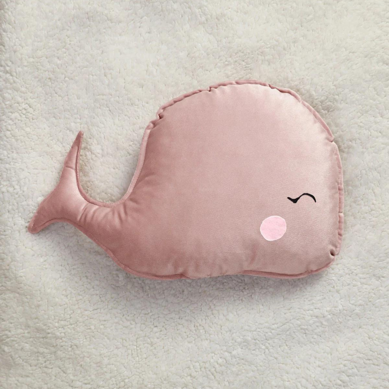 Pink Whale Baby Cushion