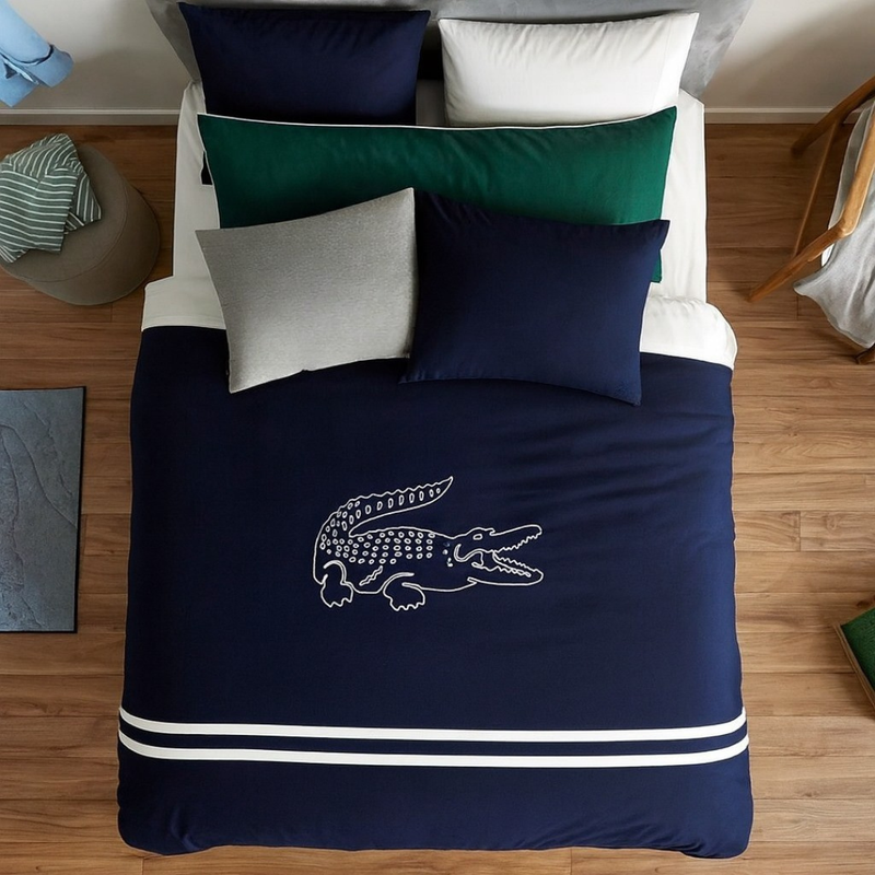Lacoste Big Croc Embroidery Duvet Set