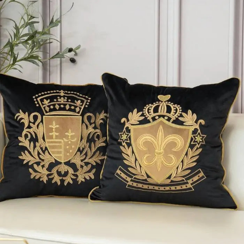 Royal Embroidered Velvet Cushion Cover