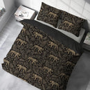 Royale Lion Black Printed Bedding Duvet Set
