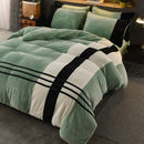 Luxury Velvet Stripe Duvet Set - myhomestore.com.pk