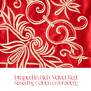 Modern Style Luxury Embroidered Velvet Duvet (Red)
