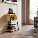 4 Tier Industrial Bookcase, Ladder Book Shelf with Storage Organizer - myhomestore.com.pk