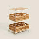 WOOD AND METAL STORAGE CART - myhomestore.com.pk