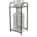 Metal Bottle Water Dispenser Stand for kitchen (Black, 2 Compartment) - myhomestore.com.pk