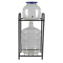 Metal Bottle Water Dispenser Stand for kitchen (Black, 2 Compartment) - myhomestore.com.pk