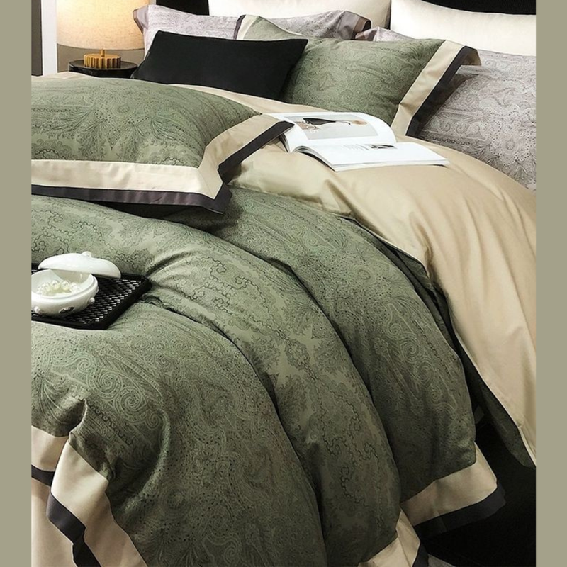 Green Digital Printed Duvet Set