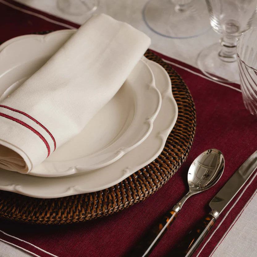 Embroidery With Baratta Stitch Napkins 2 Line (Pack of 6)