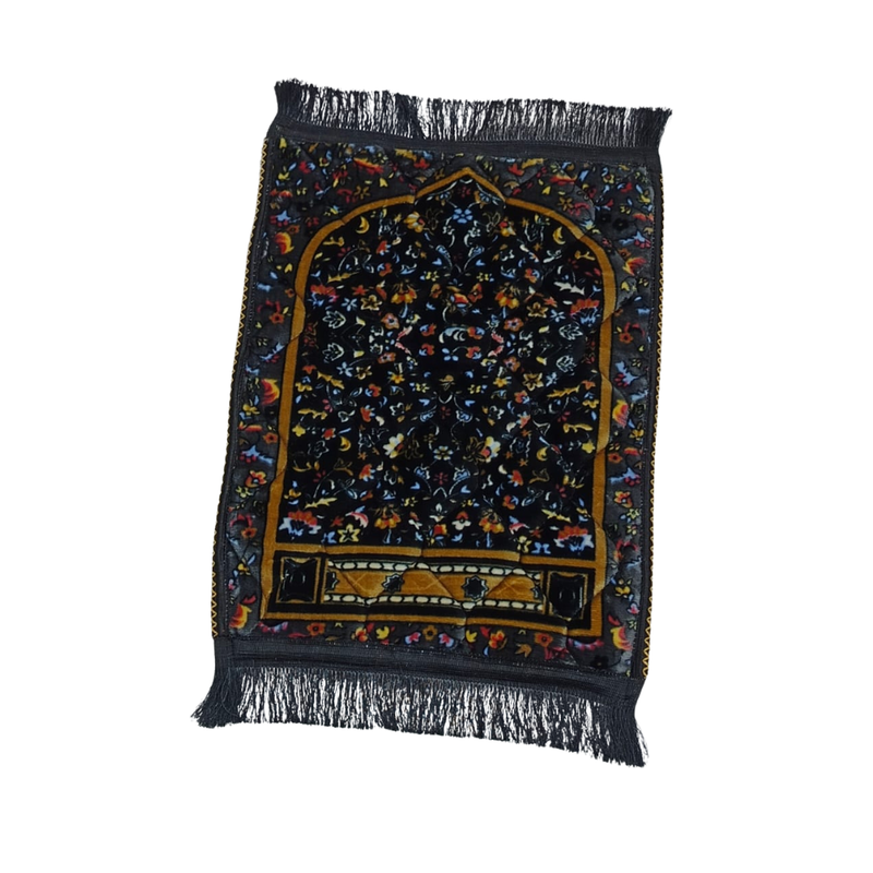 Maroon Velvet Quilted Foam Kids Prayer Mat