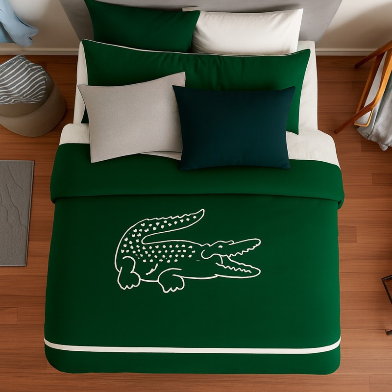 Lacoste Big Croc Embroidery Duvet Set