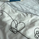 Stylish Pink Heart Embroidery Duvet Set- Perfect Gift for Couples & Newlyweds
