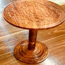 Wooden Round Coffee table Hand Carving - myhomestore.com.pk