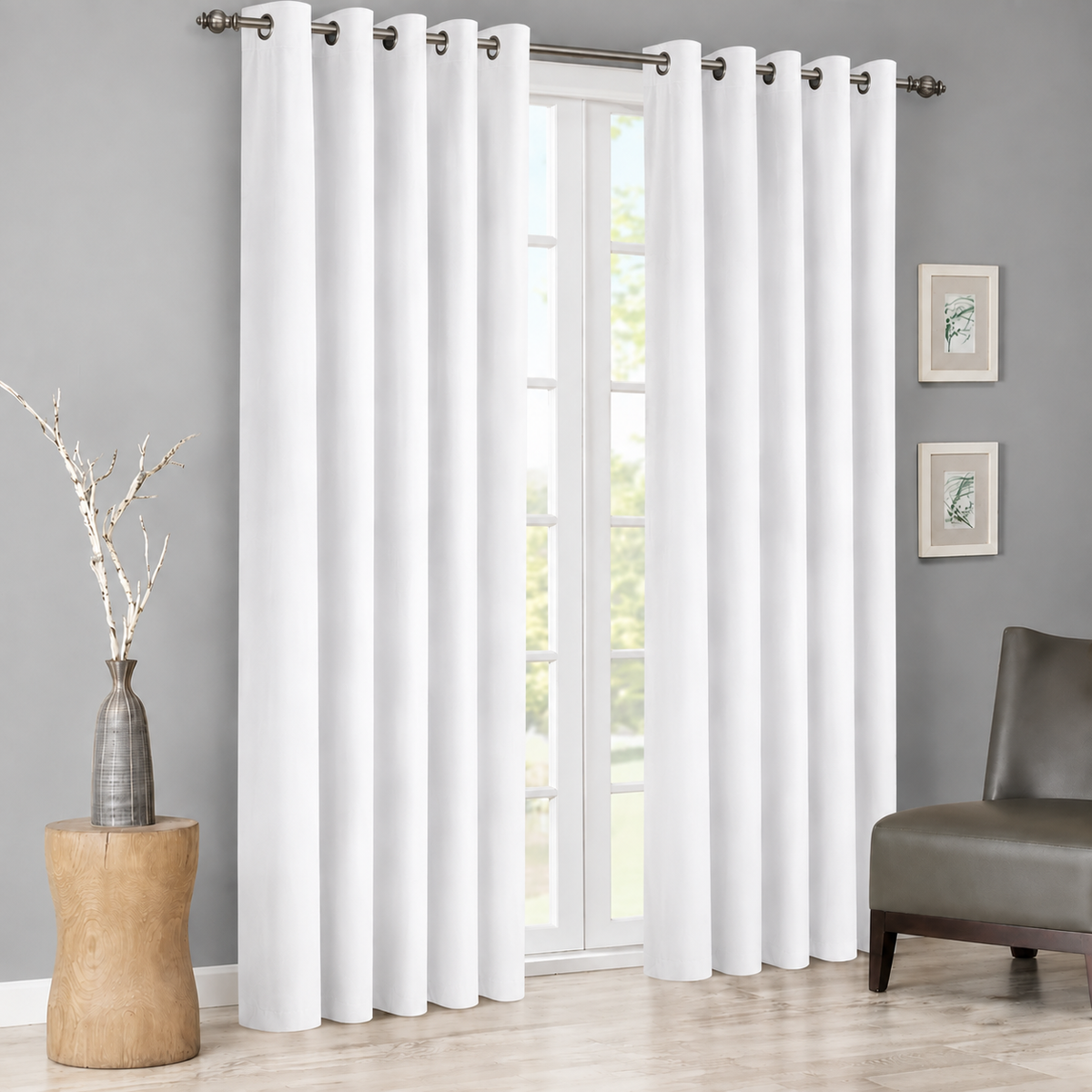 Luxury Velvet Curtains Pack of 2 – White