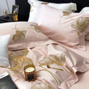 Cotton Satin Flower Embroidery Duvet Set - myhomestore.com.pk