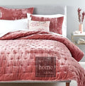Pink Velvet Bedspread-King