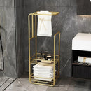 Towel Stand With Storage Shelf For Bathroom - myhomestore.com.pk