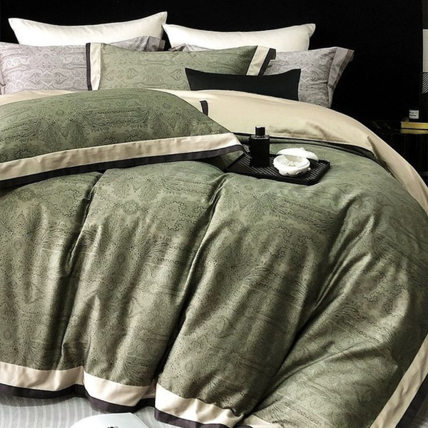 Green Digital Printed Duvet Set
