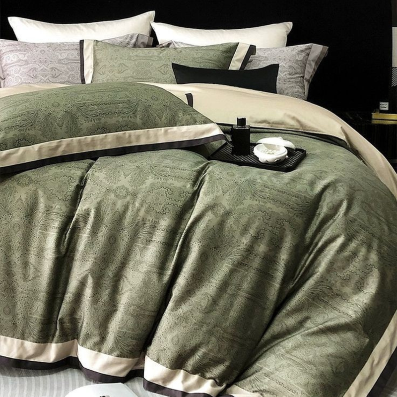 Green Digital Printed Duvet Set