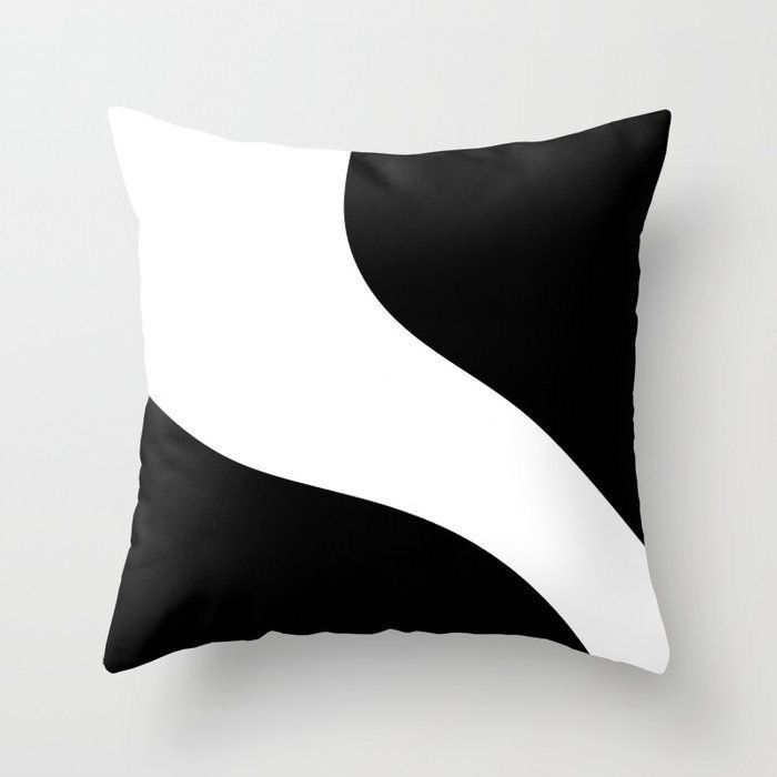 Abstract Wave Leather Cushion cover – Black & White