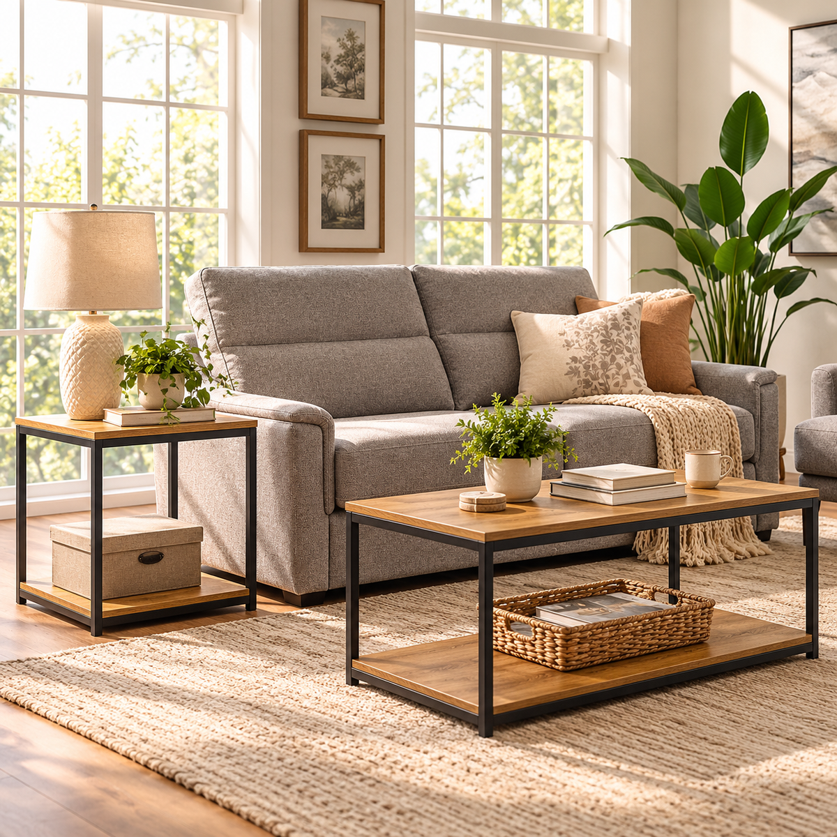 Table with Iron Frame - Stylish & Sturdy Design