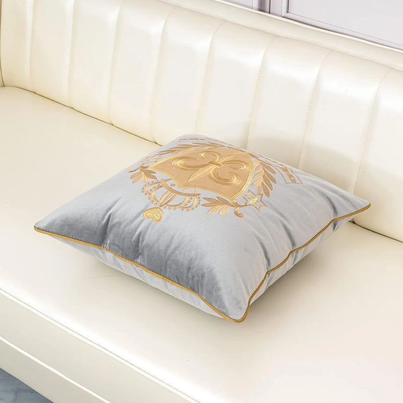 Royal Crest Embroidered Cushion Cover Style 1