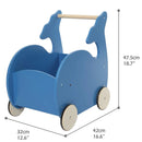 Blue Whale 2-in-1 Baby Learning Walker Wooden Strollers - myhomestore.com.pk