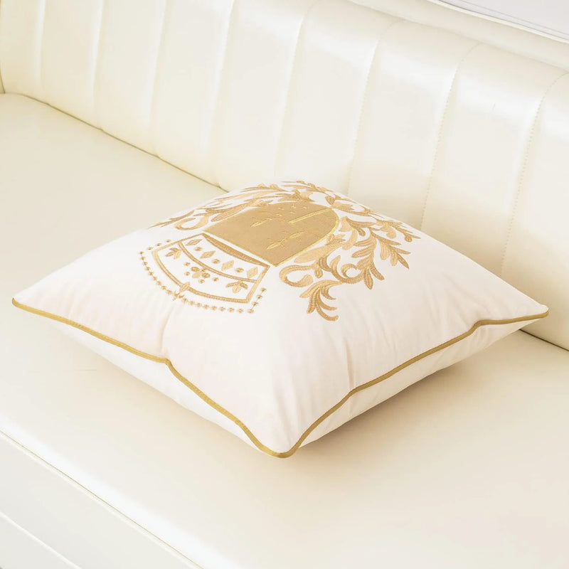 Royal Crest Embroidered Cushion Cover Style 2