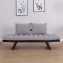 Chenille Flared Arm Sleeper-3 Position Convertible Chaise Lounger Sofa Bed with 2 Large Pillows