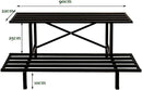 2 Tier Flower Racks Metal Plant Patio Standing Flower Shelf Holder - myhomestore.com.pk