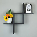 Floating Shelves Black Wall Mounted Cross Design - myhomestore.com.pk