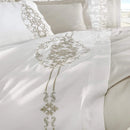 Beige & white Embroidery Duvet Set - myhomestore.com.pk