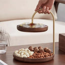 Wooden Round Double Layer Tray for Dessert Display - myhomestore.com.pk
