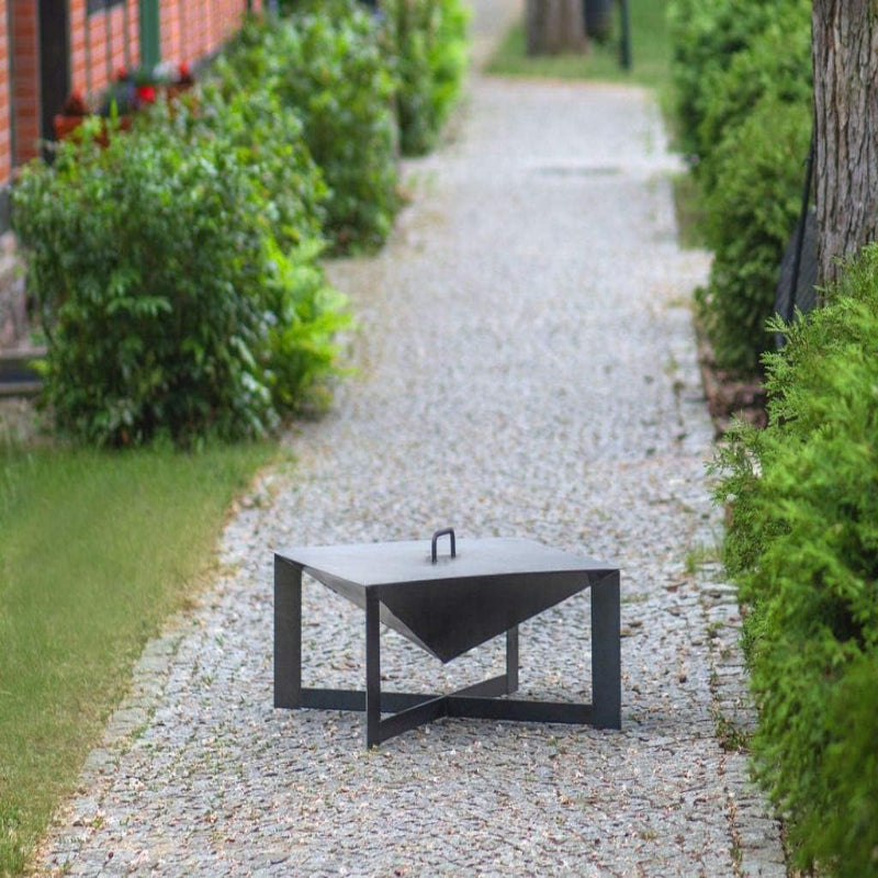 Korono Square Fire Bowl with Lid | Outdoor Garden Fire Pit