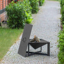 Korono Square Fire Bowl with Lid | Outdoor Garden Fire Pit