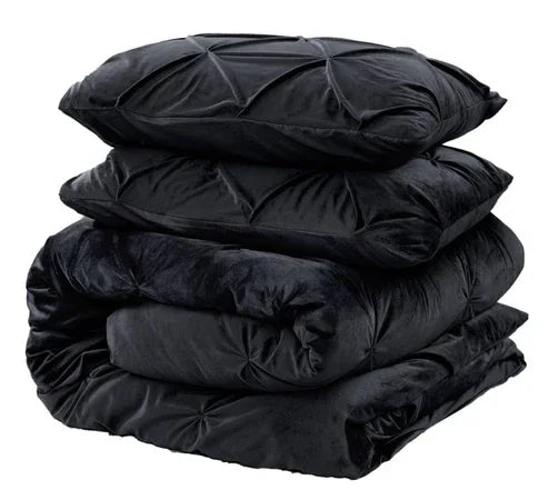 Velvet Pintuck Duvet Set