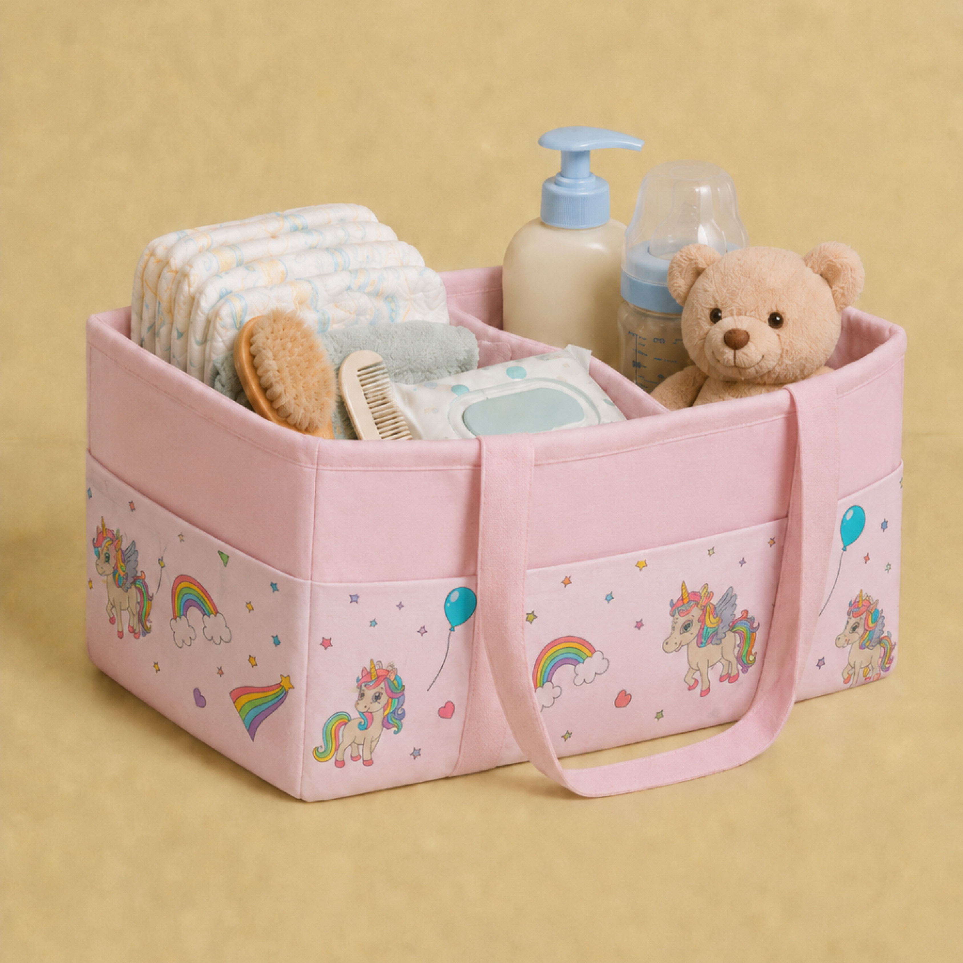 Pink Unicorn Dreams Diaper Caddy Bag