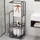 Towel Stand With Storage Shelf For Bathroom - myhomestore.com.pk