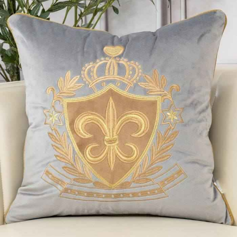 Royal Embroidered Velvet Cushion Cover