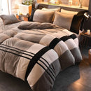 Luxury Velvet Stripe Duvet Set - myhomestore.com.pk