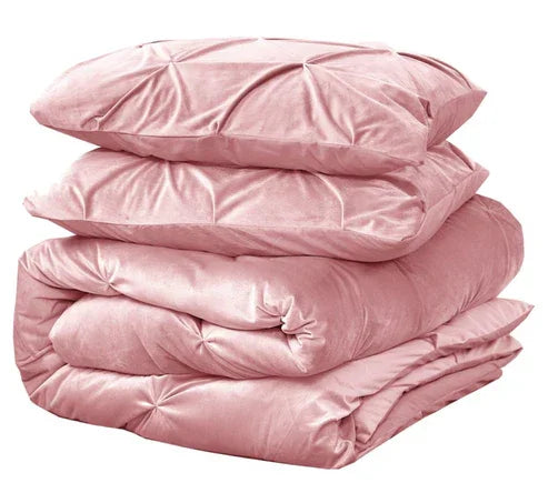 Velvet Pintuck Duvet Set