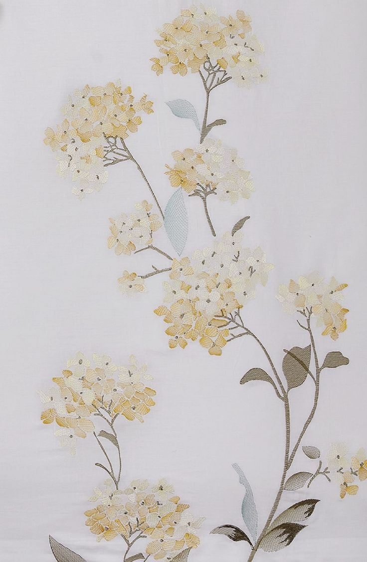 White Flowered Embroidery Duvet Set