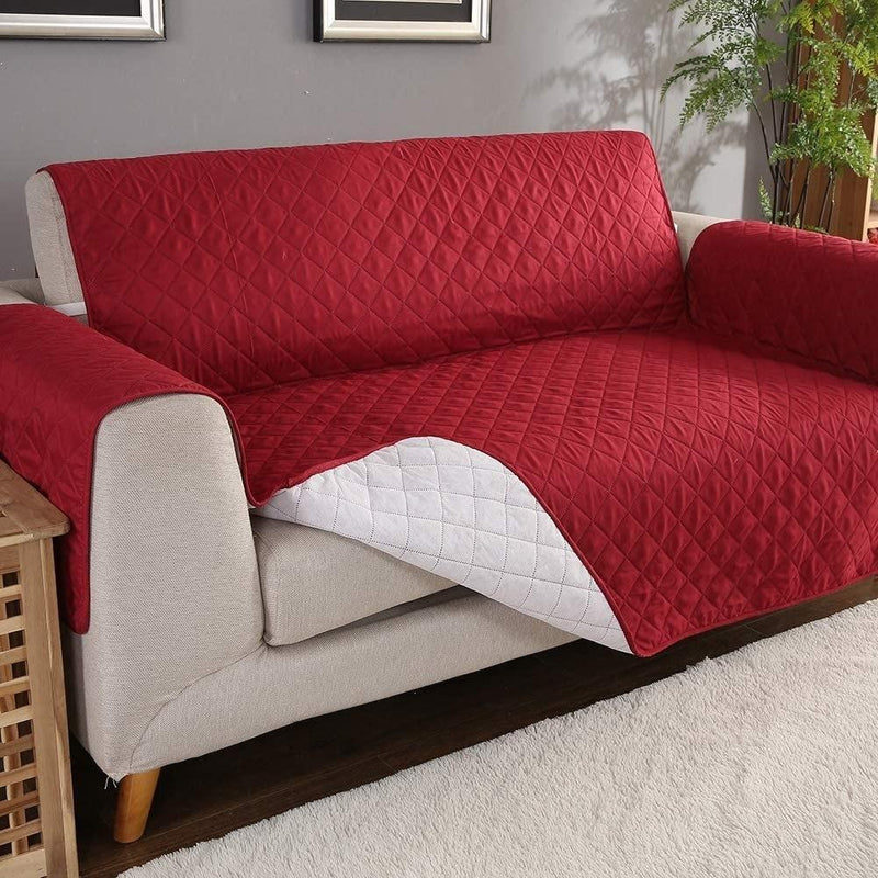 Quilted Sofa Cover ( Red )