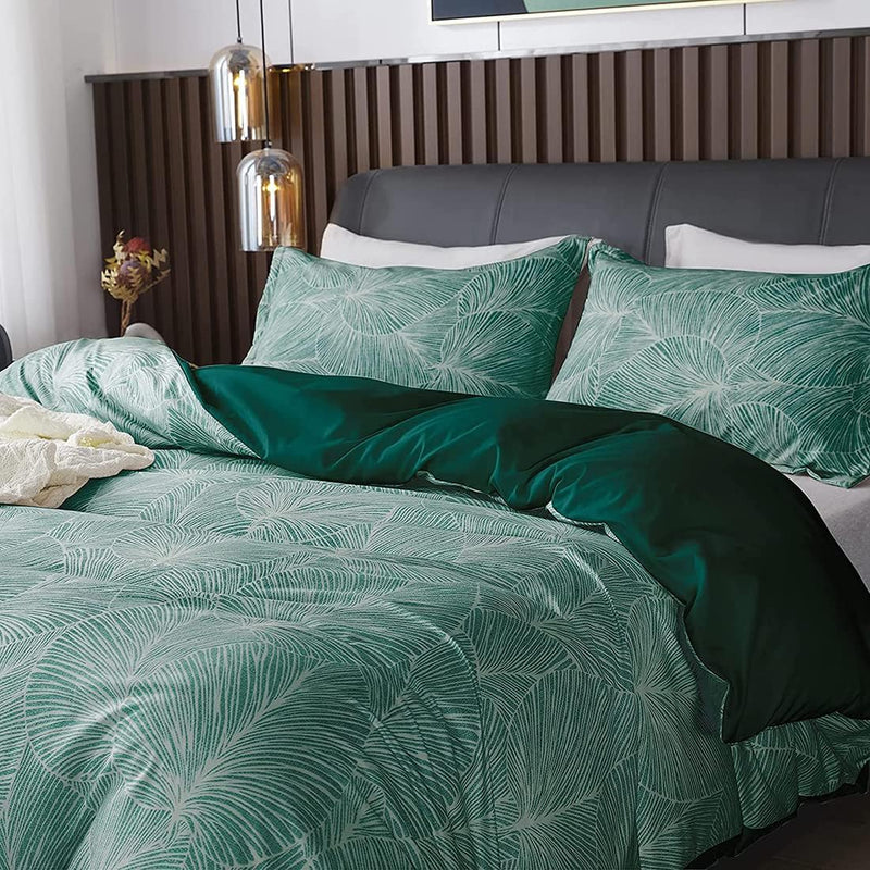 Tropical Leaves Printed Bedding Duvet Set-Artistic & Elegant